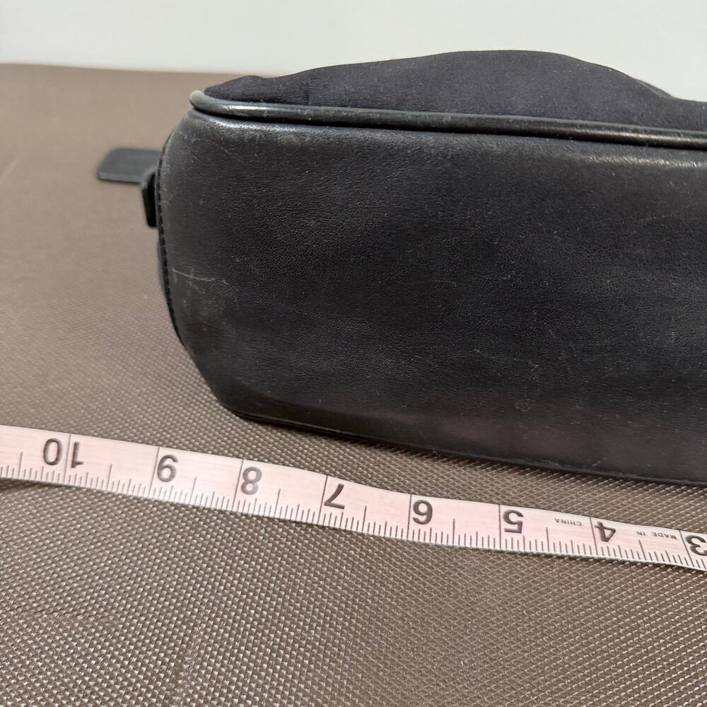 Coach Vintage Neoprene Leather Trim Small Solid Black Purse Pouchette 90s Rare - Picture 9 of 15